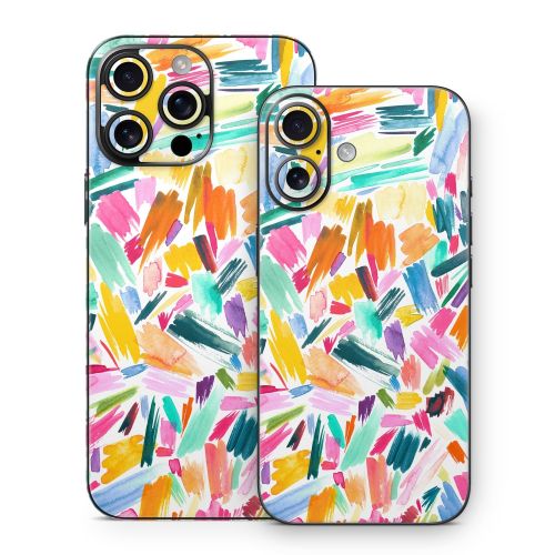 Watercolor Colorful Brushstrokes iPhone 16 Series Skin