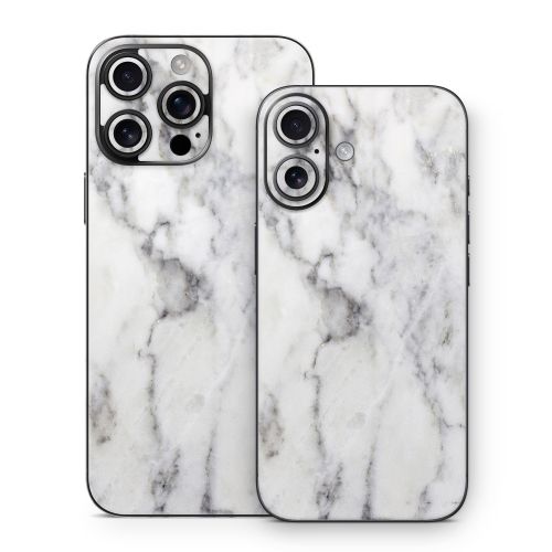 White Marble iPhone 16 Series Skin
