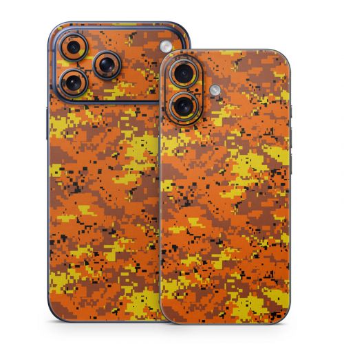 Digital Orange Camo iPhone 17 Series Skin