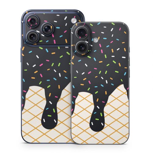 Black Ice Cream Drip iPhone 17 Series Skin