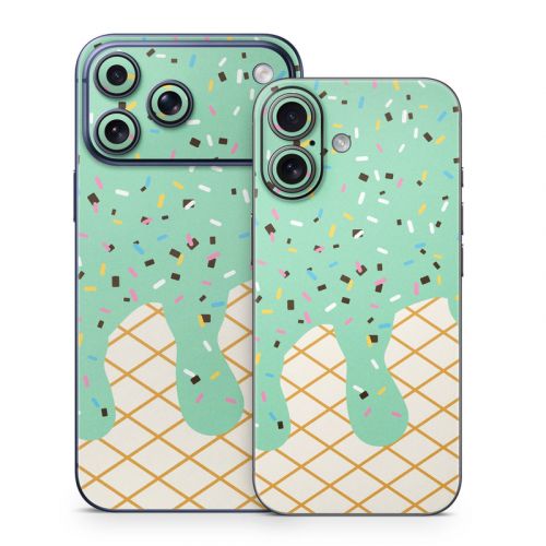 Mint Chocolate Chip Ice Cream Drip iPhone 17 Series Skin