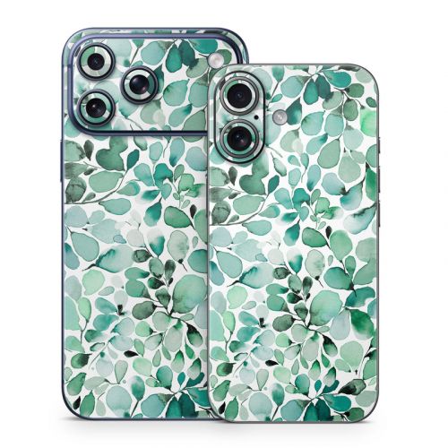 Watercolor Eucalyptus Leaves iPhone 17 Series Skin