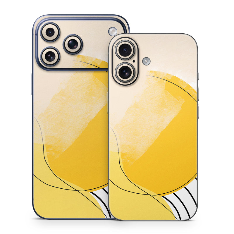 iPhone 17 Series Skin design of Yellow, Line, Illustration, Graphics, with white, black, brown, yellow colors