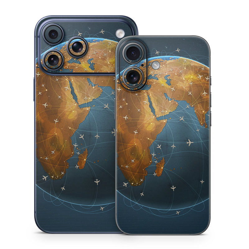 iPhone 17 Series Skin design of Planet, Earth, Astronomical object, World, Atmosphere, Globe, Space, Sky, Astronomy, Circle, with blue, yellow, brown colors