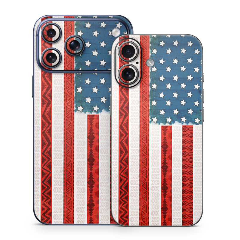 iPhone 17 Series Skin design of Flag, Flag of the united states, Red, Flag Day (USA), Line, Pattern, Textile, Independence day, Veterans day, Tablecloth, with red, blue, white colors