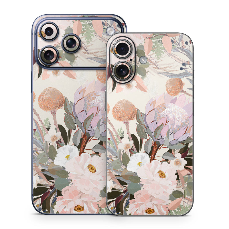 iPhone 17 Series Skin design of Flower, Floral design, Watercolor paint, Plant, Spring, Branch, Flower Arranging, Lilac, Floristry, Petal, with pink, purple, green, brown, white, yellow, black colors