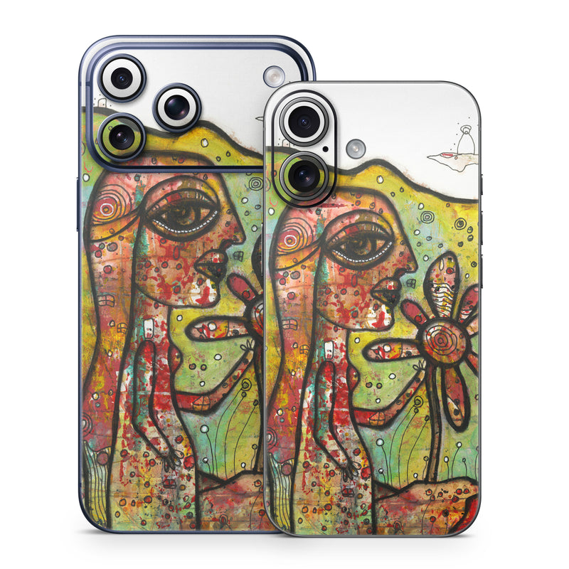 iPhone 17 Series Skin design of Modern art, Art, Painting, Acrylic paint, Psychedelic art, Visual arts, Watercolor paint, Illustration, Paint, Style, with green, black, red, white, orange, yellow colors