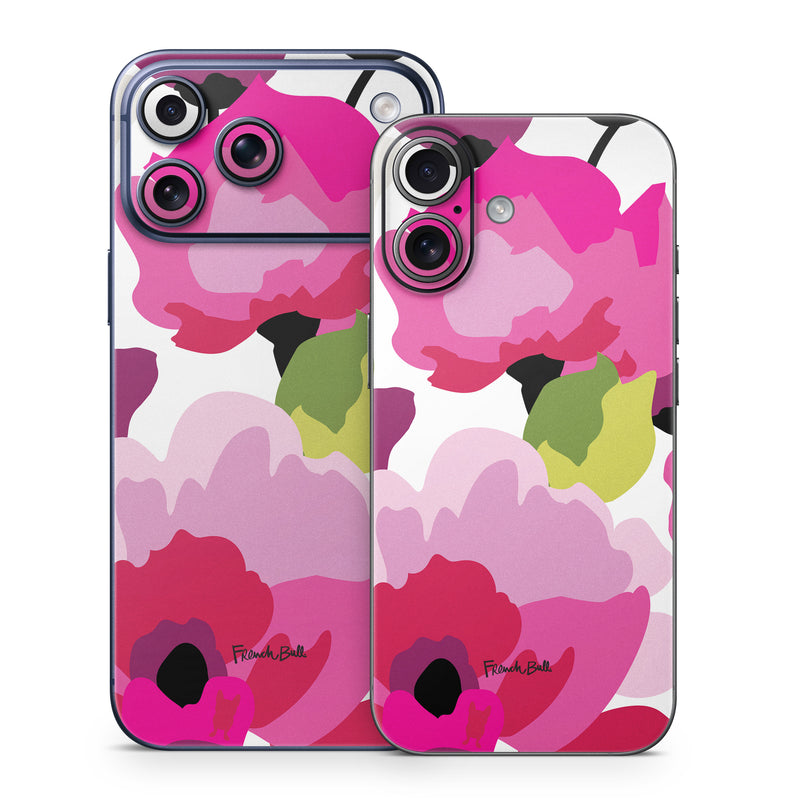 iPhone 17 Series Skin design of Pink, Flower, Pattern, Petal, Plant, Floral design, Design, Botany, Magenta, Anemone, with white, pink, green, red colors