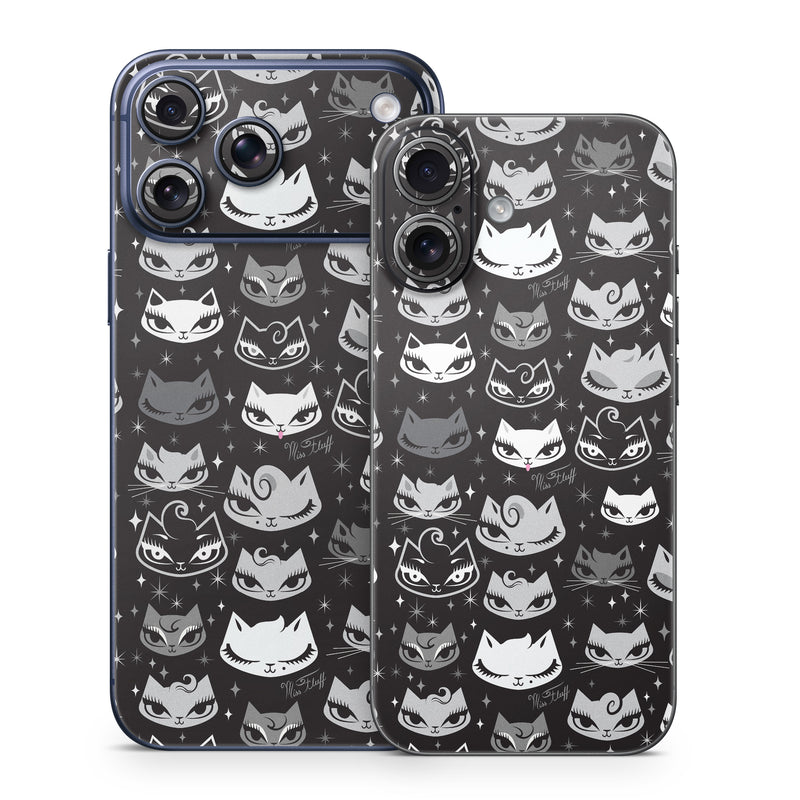 iPhone 17 Series Skin design of Pattern, Design, Headgear, Hat, Smile, Team, Crowd, with black, white, gray colors