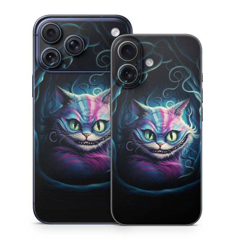 iPhone 17 Series Skin design of Roar, Liquid, Art, Creative arts, Electric blue, Felidae, Gas, Darkness, Magenta, Whiskers, with black, blue, purple, green, gray colors