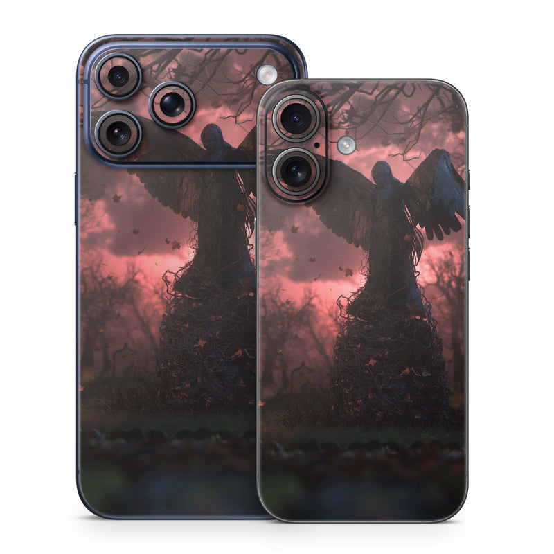 iPhone 17 Series Skin design of Nature, Sky, Atmospheric phenomenon, Tree, Atmosphere, Darkness, Night, Screenshot, Cg artwork, Fictional character, with black, red colors