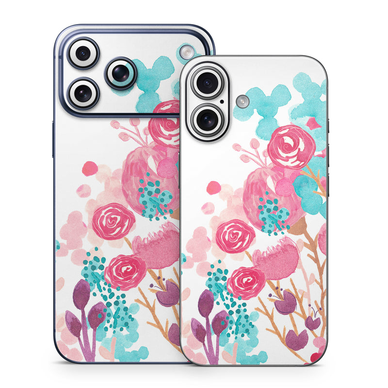 iPhone 17 Series Skin design of Pink, Pattern, Design, Illustration, Clip art, Plant, Graphics, Art, with white, pink, purple, blue, red colors