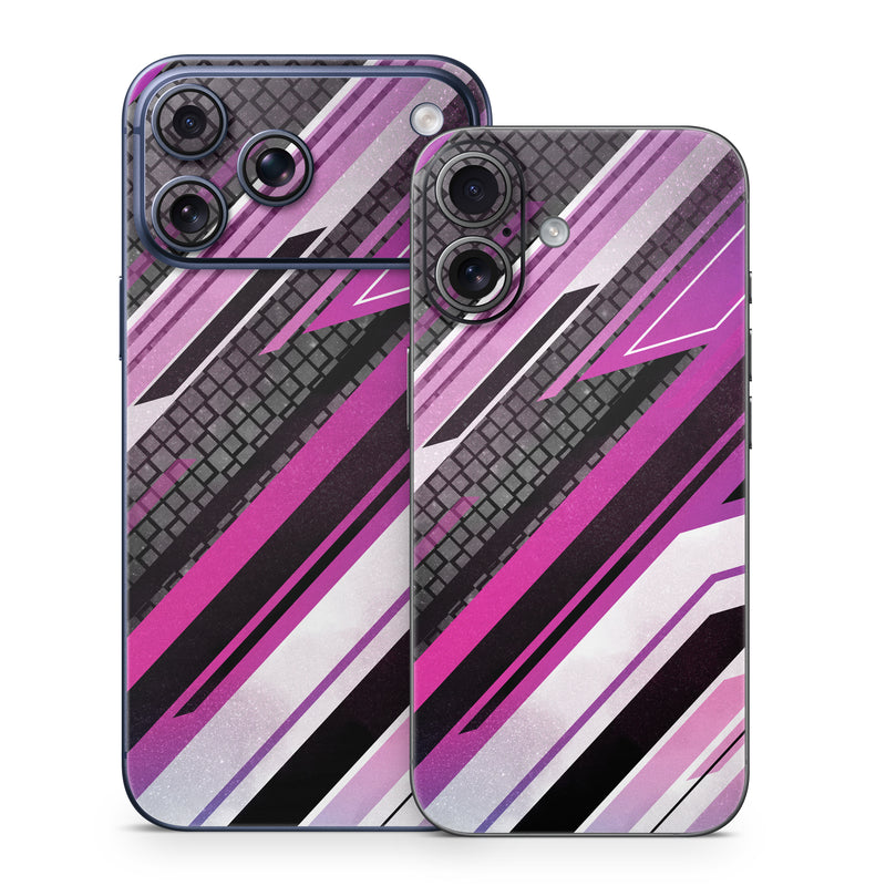 iPhone 17 Series Skin design of Automotive lighting, Hood, Grille, Purple, Automotive design, Automotive exterior, Violet, Motor vehicle, Pink, Line, with black, purple, white, gray, pink colors