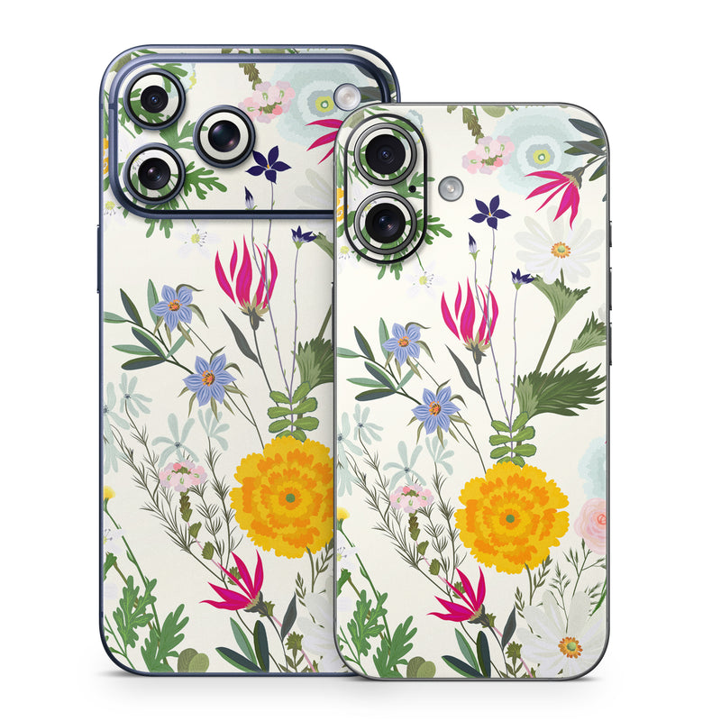 iPhone 17 Series Skin design of Flower, Wildflower, chamomile, Floral design, Plant, camomile, Botany, Clip art, Cut flowers, Daisy, with white, green, pink, orange, yellow, red colors