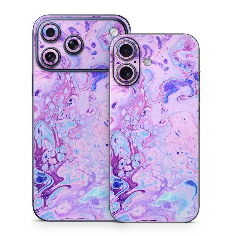 iPhone 17 Series Skin design of Purple, Violet, Lilac, Art, Pattern, Modern art, Painting, Visual arts, Acrylic paint, Magenta, with pink, purple, blue colors