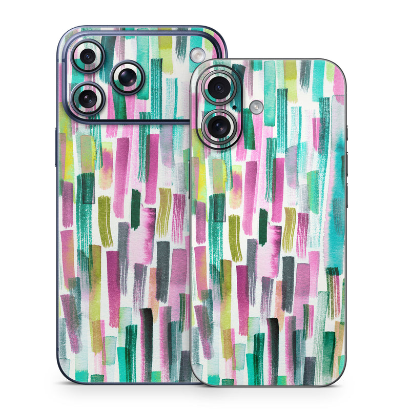 iPhone 17 Series Skin design of Line, Turquoise, Pink, Pattern, Design, Magenta, Colorfulness, with white, green, blue, pink, purple, black, blue colors