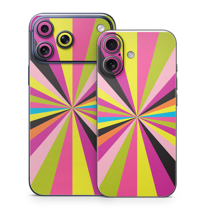 iPhone 17 Series Skin design of Colorfulness, Material property, Magenta, Symmetry, Tints and shades, Creative arts, Pattern, Electric blue, Art, Design, with black, pink, yellow, purple, green, blue, orange colors