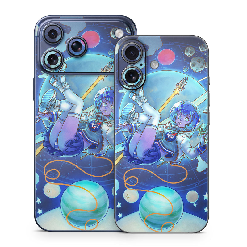 iPhone 17 Series Skin design of Cartoon, Illustration, Graphic design, Games, Space, Design, Anime, Art, Graphics, Fictional character, with blue, white, yellow, purple, green, red, orange, black colors
