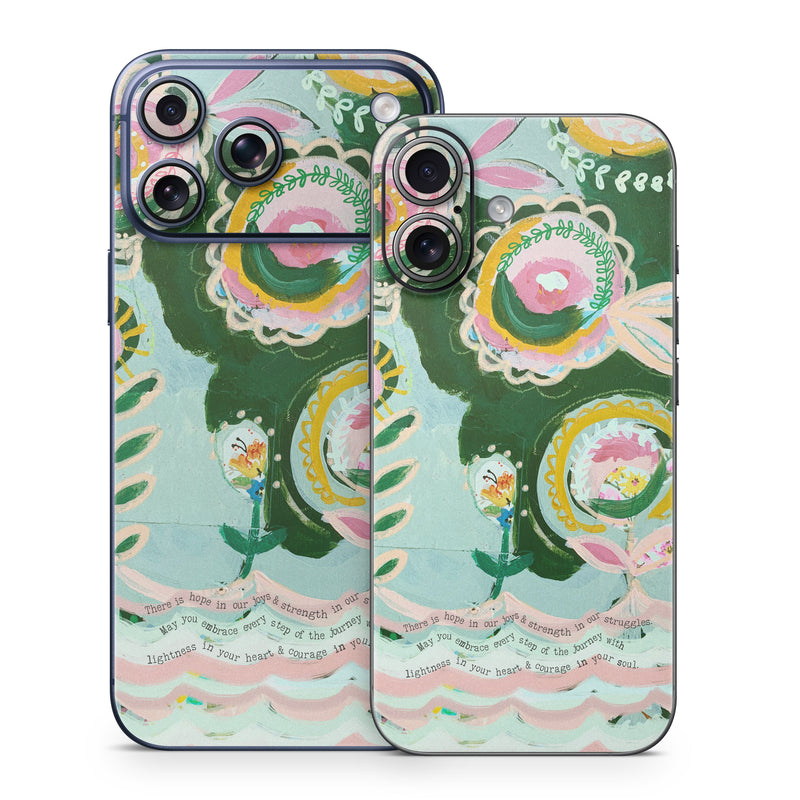 iPhone 17 Series Skin design of Textile, Art, Font, Creative arts, Pattern, Painting, Circle, Illustration, Motif, Drawing, with blue, green, pink, yellow, orange, black colors