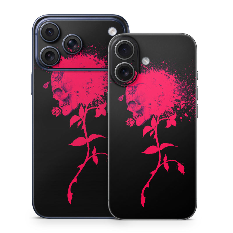 iPhone 17 Series Skin design of Red, Black, Pink, Graphic design, Magenta, Visual arts, Graphics, Illustration, Plant, Art, with black, red colors