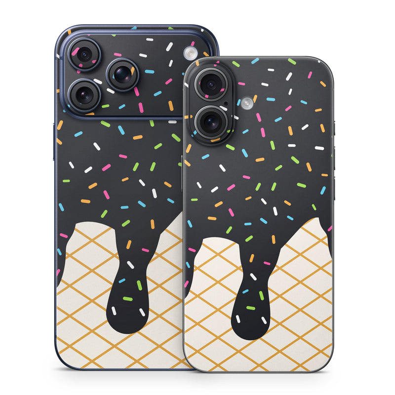 iPhone 17 Series Skin design of Orange, Graphics, Polka dot, with white, brown, yellow, black, green, pink, orange, blue colors