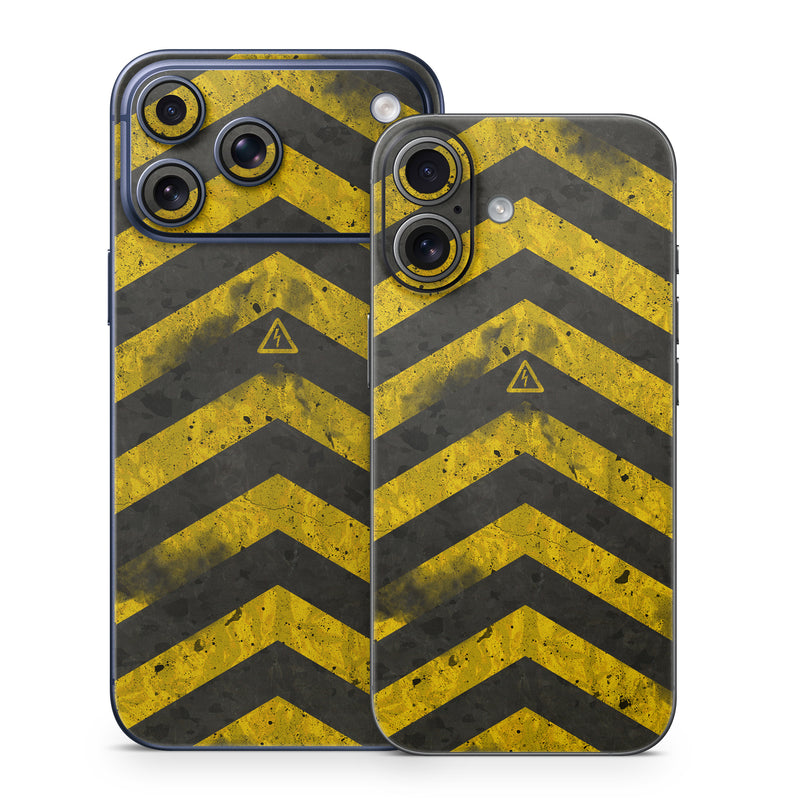 iPhone 17 Series Skin design of Colorfulness, Road surface, Yellow, Rectangle, Asphalt, Font, Material property, Parallel, Tar, Tints and shades, with black, gray, yellow colors