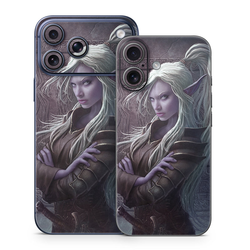 iPhone 17 Series Skin design of Cg artwork, Beauty, Purple, Lady, Illustration, Fictional character, Long hair, Photography, Art, Portrait, with black, gray, purple colors