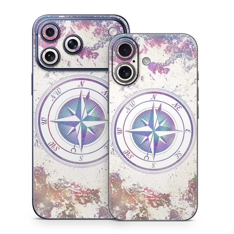 iPhone 17 Series Skin design of Clock, Circle, Compass, Graphics, Pattern, Illustration, Interior design, with gray, white, yellow, pink, purple, blue colors