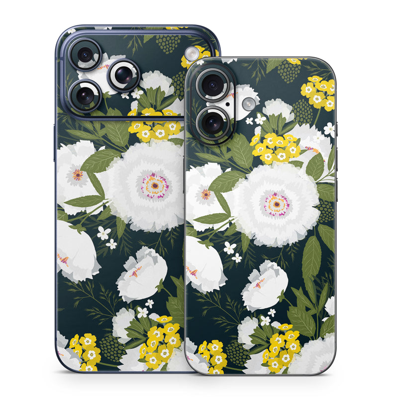 iPhone 17 Series Skin design of Flower, Flowering plant, Plant, Petal, Daisy, mayweed, Wildflower, Floral design, Annual plant, with green, yellow, white, orange colors