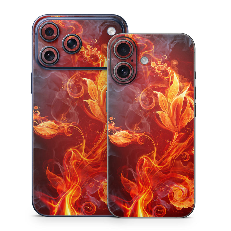iPhone 17 Series Skin design of Flame, Fire, Heat, Red, Orange, Fractal art, Graphic design, Geological phenomenon, Design, Organism, with black, red, orange colors