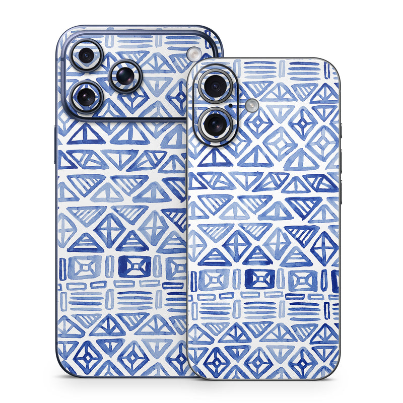 iPhone 17 Series Skin design of Pattern, Line, Design, Symmetry, Visual arts, Parallel, with white, blue colors