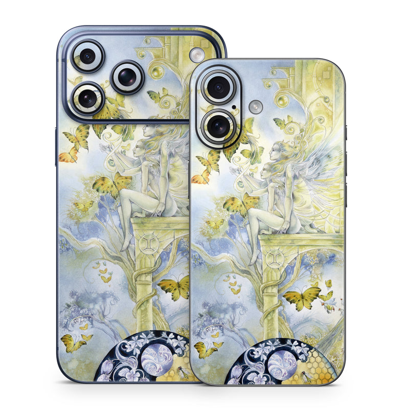 iPhone 17 Series Skin design of Illustration, Watercolor paint, Art, Painting, Plant, with gray, green, yellow, purple, black colors