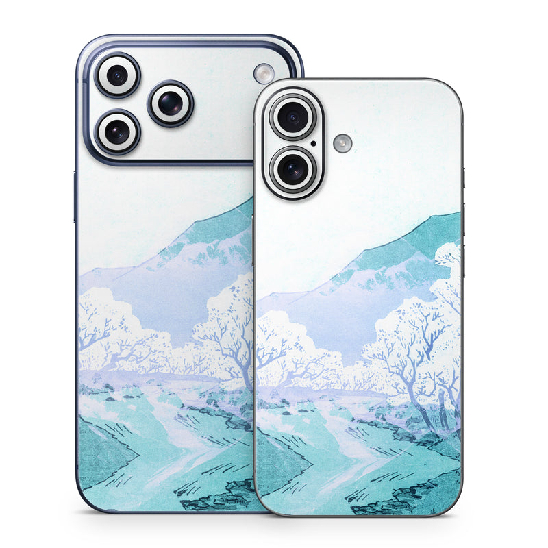 iPhone 17 Series Skin design of Polar ice cap, Mountainous landforms, Glacial landform, Natural landscape, Mountain, Glacial lake, Glacier, Ice cap, Ice, Water, with white, blue, black colors