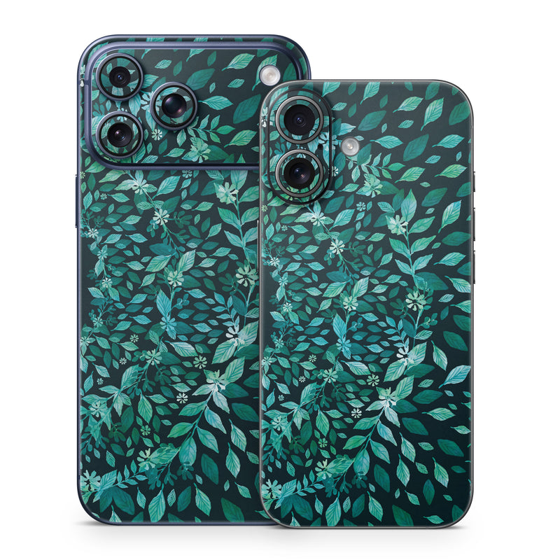 iPhone 17 Series Skin design of Green, Aqua, Organism, Turquoise, Natural environment, Teal, Marine biology, Water, Leaf, Plant, with black, green, white colors