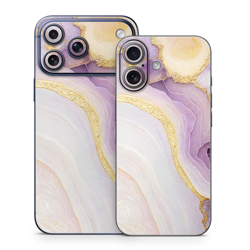 iPhone 17 Series Skin design of Purple, Dishware, Violet, Art, Pattern, Serveware, Painting, Metal, Circle, Ceiling, with purple, white, yellow, orange colors