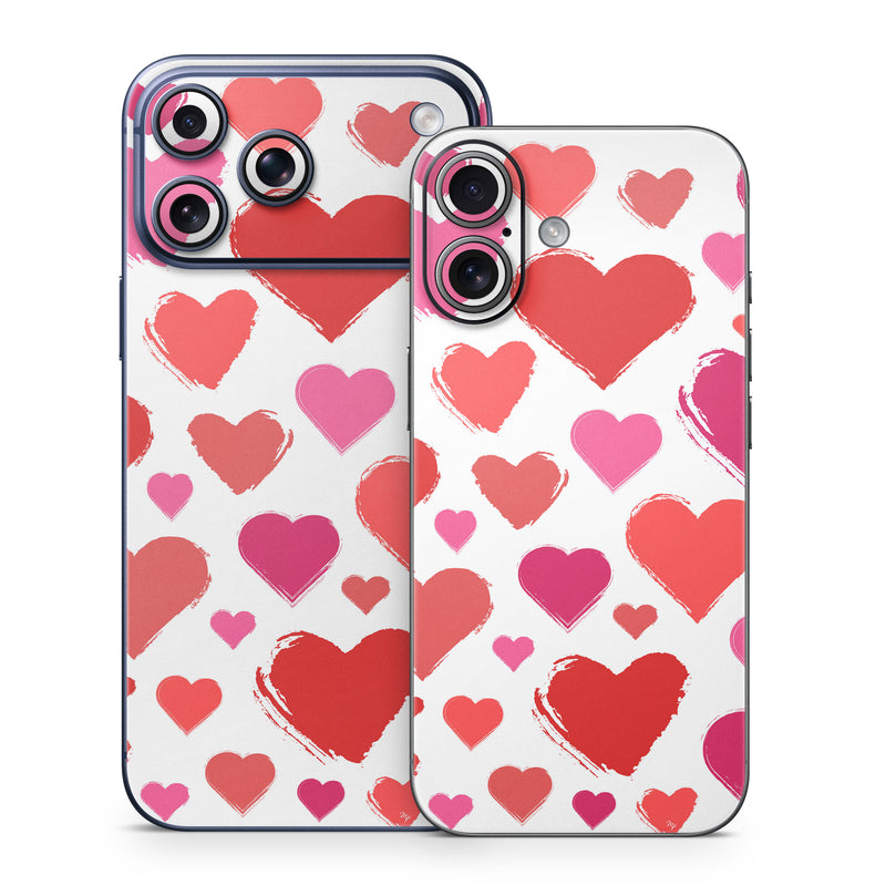 iPhone 17 Series Skin design of Photograph, Organ, Human body, Red, Pink, Material property, Pattern, Font, Magenta, Heart, with white, red, pink colors