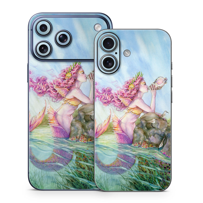 iPhone 17 Series Skin design of Cg artwork, Mythology, Illustration, Fictional character, Watercolor paint, Art, Painting, Plant, Mythical creature, with blue, pink, purple, green, gray colors