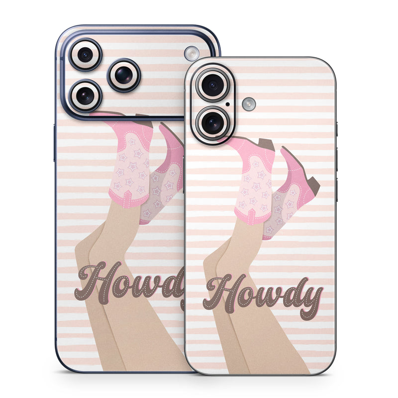 iPhone 17 Series Skin design of Hand, Glove, Sleeve, Gesture, Font, Finger, Pink, Material property, Waist, Thumb, with pink, white, brown colors