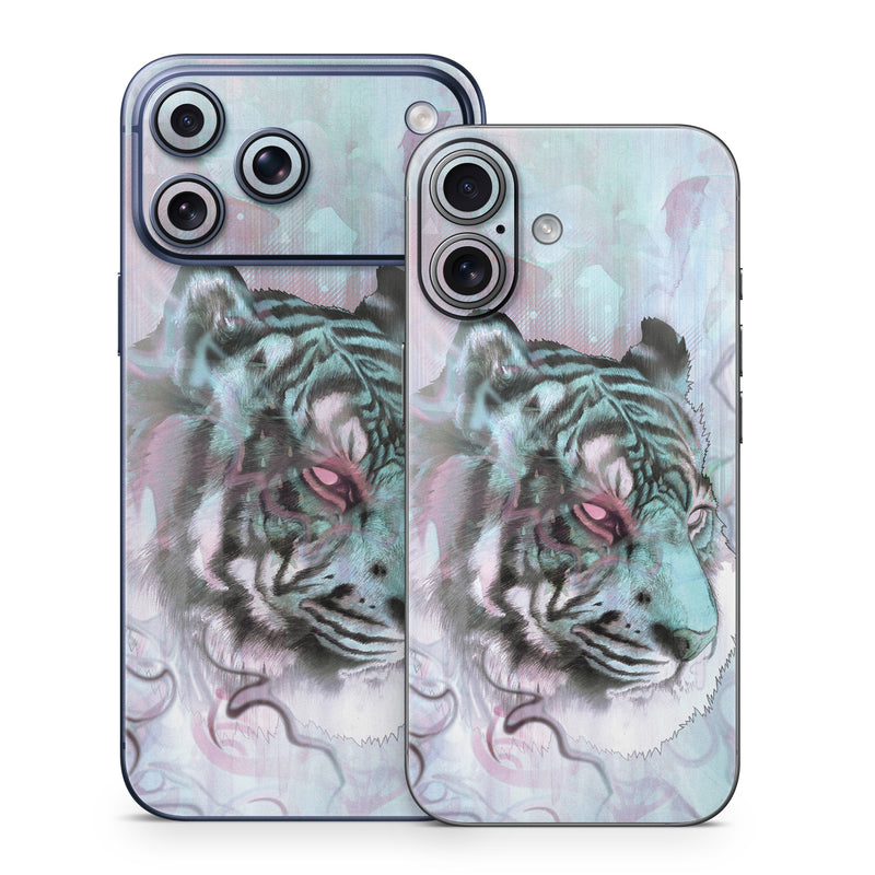 iPhone 17 Series Skin design of Watercolor paint, Illustration, Art, Visual arts, Drawing, Graphic design, Pattern, Painting, Acrylic paint, Fictional character, with gray, purple, black colors