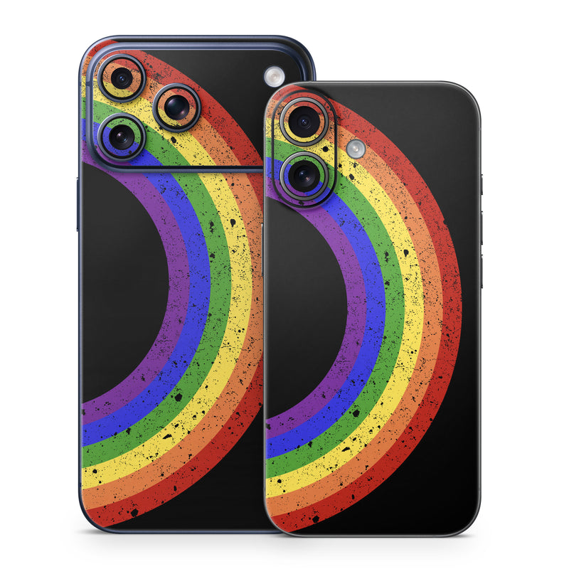 iPhone 17 Series Skin design of Colorfulness, Circle, Graphics, Art, with black, blue, purple, green, yellow, orange, red colors