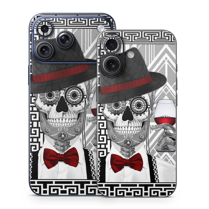 iPhone 17 Series Skin design of Cartoon, Poster, Font, Illustration, Headgear, Games, Photo caption, Fictional character, Graphic design, Hat, with black, white, red colors