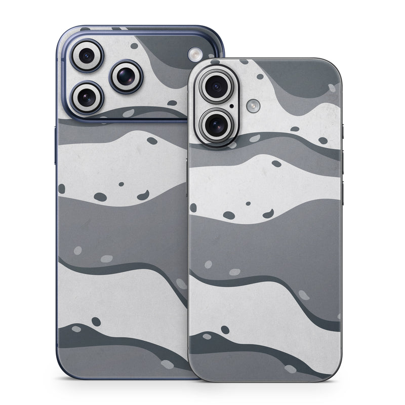 iPhone 17 Series Skin design of White, Pattern, Water, Design, Illustration, Black-and-white, Metal, Drawing, Style, with black, white, gray colors