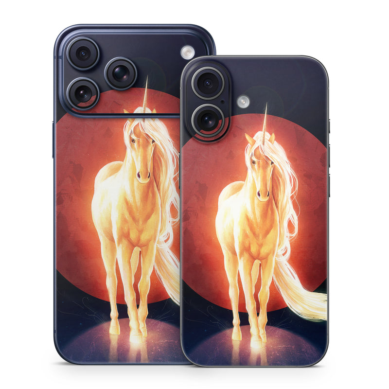 iPhone 17 Series Skin design of Hair, Horse, Human body, Jaw, Art, Entertainment, Heat, Neon, Flame, Tail, with black, red, orange, yellow, white, purple colors