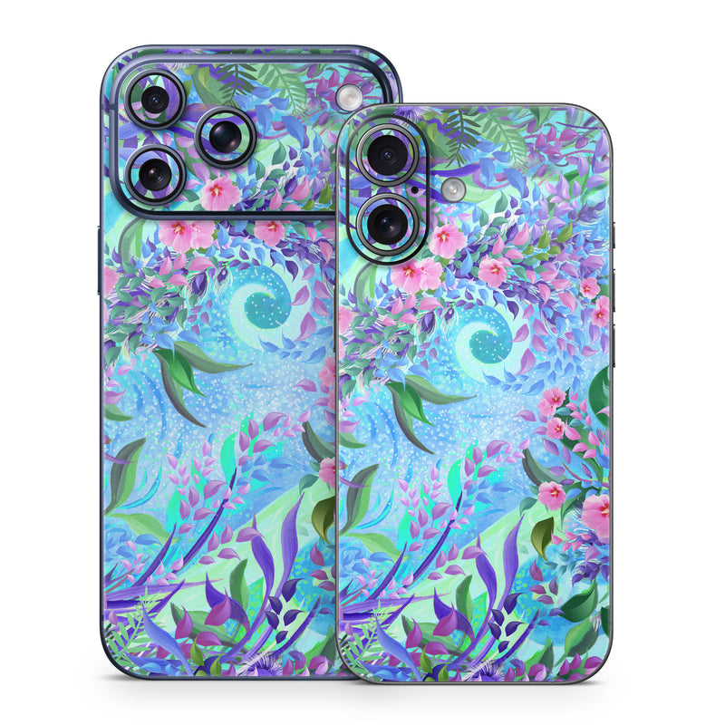 iPhone 17 Series Skin design of Psychedelic art, Pattern, Lilac, Purple, Art, Pink, Design, Fractal art, Visual arts, Organism, with gray, blue, purple colors