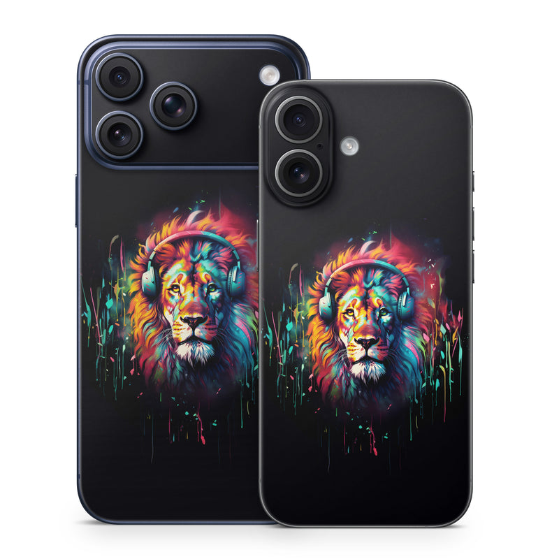 iPhone 17 Series Skin design of Felidae, Siberian tiger, Bengal tiger, Carnivore, Big cats, Tiger, Painting, Art, Font, Paint, with black, red, yellow, orange, green, blue, pink colors