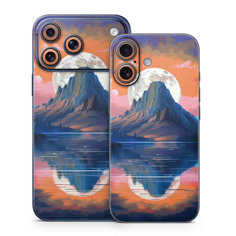 iPhone 17 Series Skin design of Water, Sky, Cloud, Daytime, World, Mountain, Natural Landscape, Azure, Paint, Plant, Tree, with black, blue, red, yellow, orange, pink, purple colors