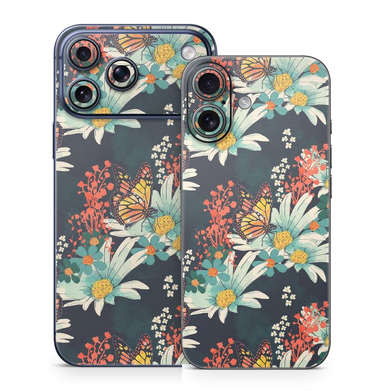 iPhone 17 Series Skin design of Floral design, Pattern, Flower, Floristry, Textile, Botany, Plant, Visual arts, Design, Flower Arranging, with black, gray, green, red, blue, pink colors