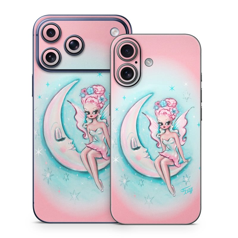 iPhone 17 Series Skin design of Fictional character, Angel, Cartoon, Pink, Illustration, Mythical creature, Art, with blue, pink, white colors