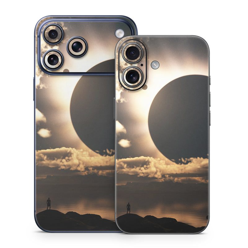 iPhone 17 Series Skin design of Sky, Cloud, Daytime, Eclipse, Atmosphere, Cumulus, Sunlight, Sun, Astronomical object, Celestial event, with black, red, green, gray, pink, yellow colors