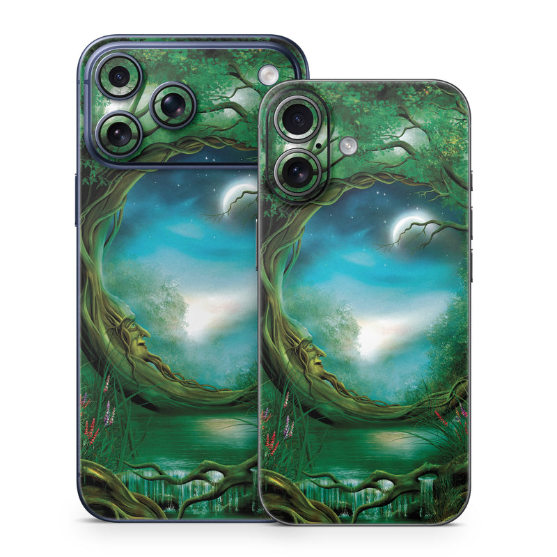 iPhone 17 Series Skin design of Fractal art, Art, Organism, Fictional character, Earth, Cg artwork, with black, blue, green, gray colors